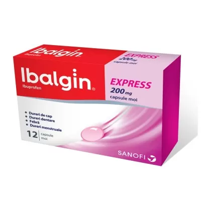 Ibalgin Express, 200 mg, 12 capsule moi, Sanofi