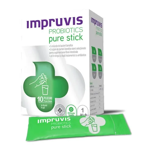 Impruvis Probiotics Pure Stick, 10 plicuri, Bifodan