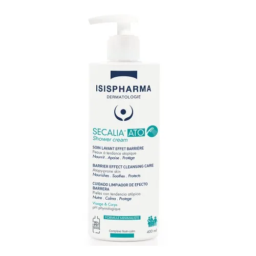 Crema de curatare hranitoare si protectoare, cu efect spumant pentru pielea atopica Secalia ATO Shower cream, 400 ml, IsisPharma