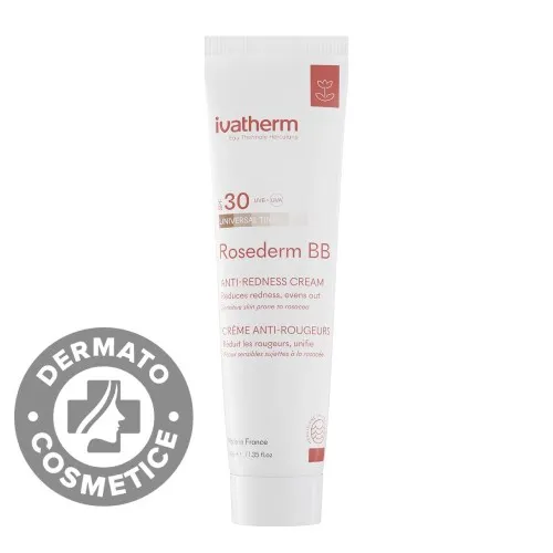 Rosederm BB Crema Piele Sensibila,Cuperozica SPF30, 30ml, Ivatherm