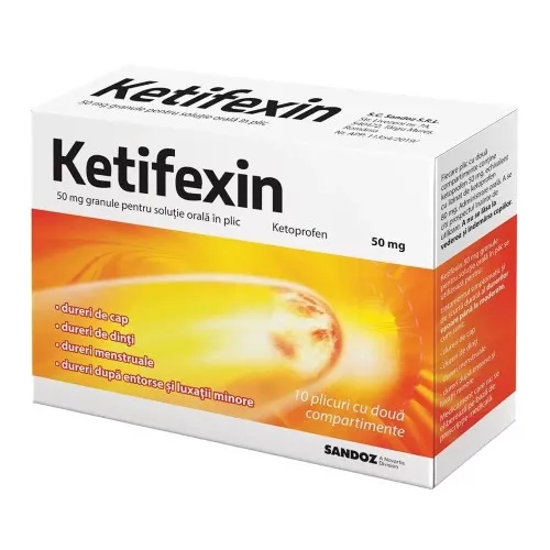 Ketifexin, 50 mg granule pentru solutie orala,10 plicuri, Sandoz