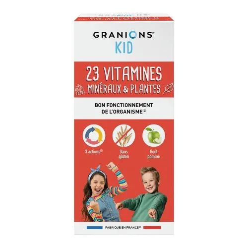 Sirop pentru copii 23 Vitamine, Minerale si Plante cu Gust Mere, 200ml, Granions