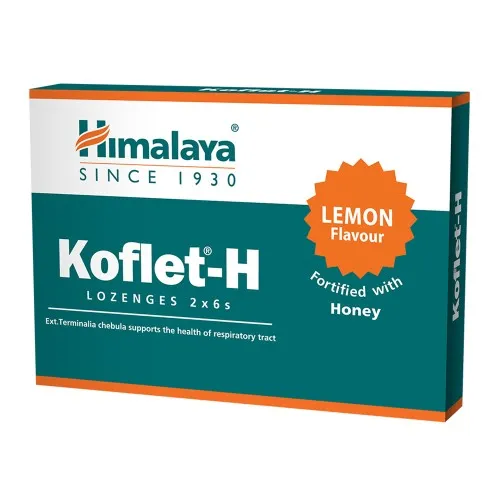 Koflet-H cu aroma de lamaie, 12 comprimate, Himalaya
