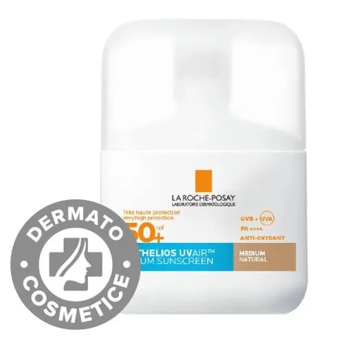 Serum ten cu protectie solara SPF 50+ Nuanta Medium Natural Anthelios UVAir, 50 ml, La Roche-Posay