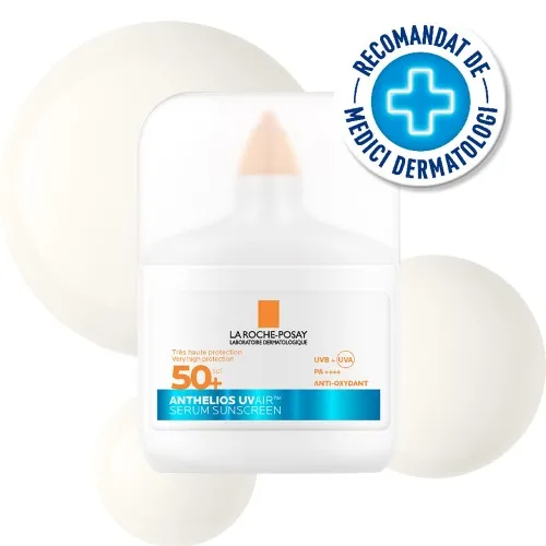 Serum de fata cu protectie solara SPF 50+ Anthelios UVAir, 50 ml, La Roche-Posay