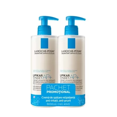 Pachet crema de curatare pentru piele cu tendinta atopica Lipikar Synder AP+, 400 ml + 400 ml, La Roche Posay