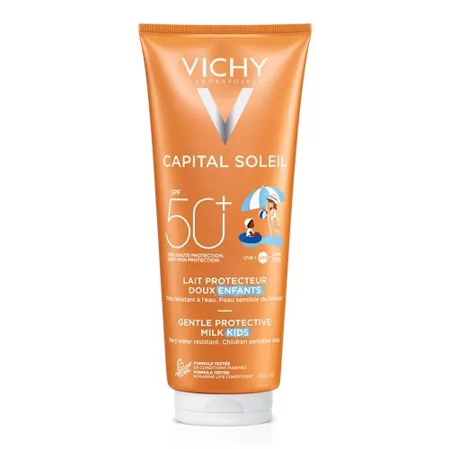 Lapte cu protectie solara SPF 50+, fata si corp, pentru copii, 300 ml, Capital Soleil, Vichy