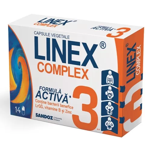 Linex Complex, 14 capsule vegetale, Sandoz