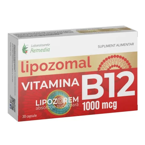 Vitamina B12 lipozomala, 1000 mcg, 30 capsule, Remedia
