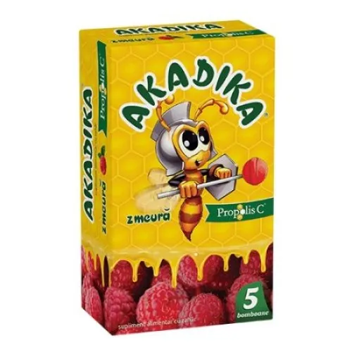 Lollipops Akadika Acadele cu Propolis C Zmeura x 5 - Fiterman