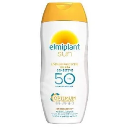Lotiune cu protectie solara ridicata Sensitive SPF 50 Optimum Sun, 200 ml, Elmiplant
