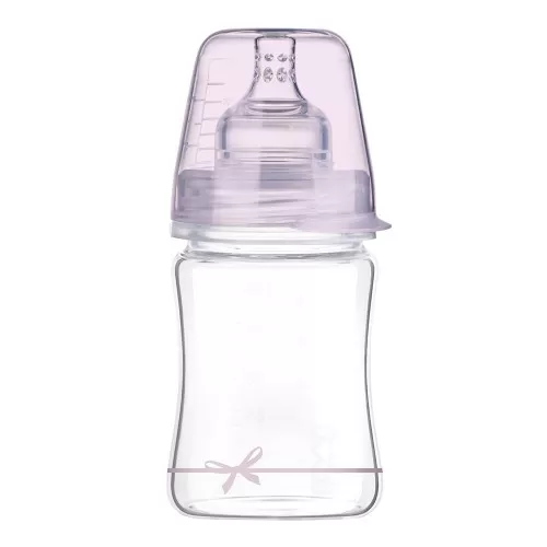 Biberon sticla fete Diamond Glass Baby Shower, 150ml, LOVI