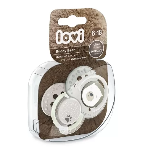 Suzeta din silicon Dynamic Buddy bear pentru 6-18 luni, 2 bucati, Lovi