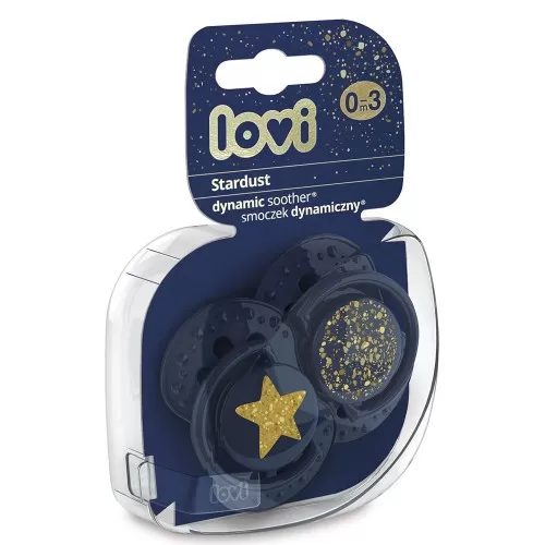 Suzeta din silicon Dynamic Sturdust blue pentru 0-3 luni, 2 bucati, Lovi