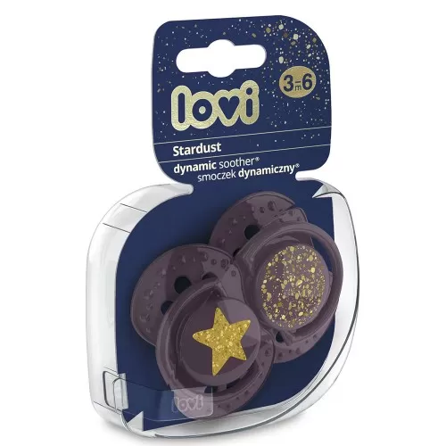 Suzeta Dynamic Stardust Violet Silicon 3-6 luni 22/893, 2 buc, Lovi