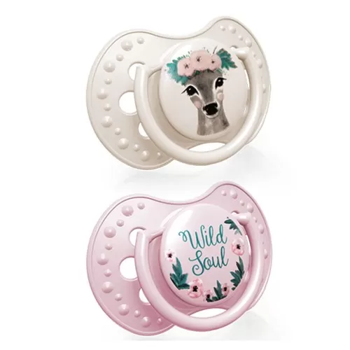 Suzeta Dynamic Wild Soul Silicon Fata 6-18luni 22/884, 2 buc, Lovi