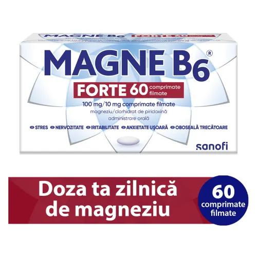 Magne B6 Forte 100mg/10mg, 60 comprimate filmate, Sanofi