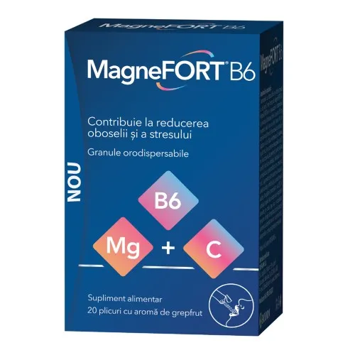 Magnefort B6, 20 plicuri orodispersabile, Biofarm