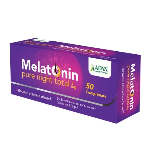 Melatonin Pure Night Total 5mg, 50 comprimate, Adya