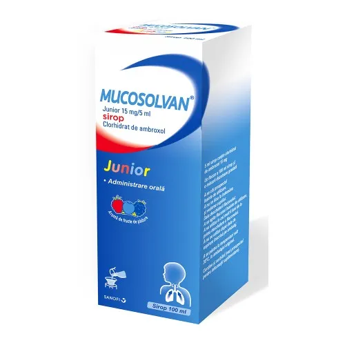 Mucosolvan Junior, 15 mg/5 ml, sirop, 100 ml, Sanofi