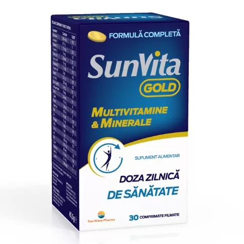 Multivitamine si minerale SunVita Gold, 30 comprimate, Sun Wave Pharma