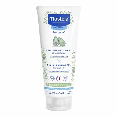 Gel de curatare delicat pentru par si corp, 200 ml, Mustela