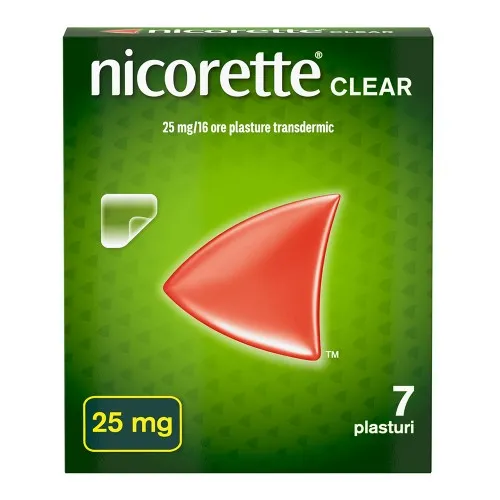 Plasturi transdermici cu nicotina, 25 mg/16 h, 7 bucati, Nicorette