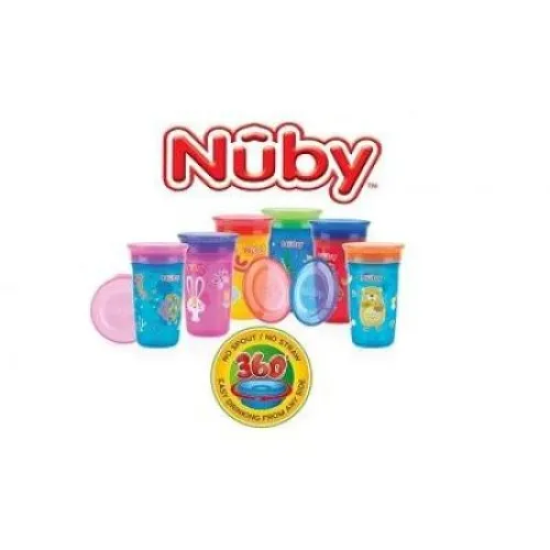 Nuby 10411 Wonder Cup Pahar Decorat Stop Picatura +6 luni x 300 ml
