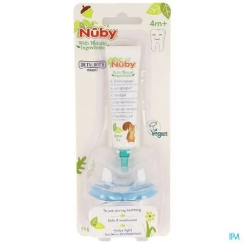 Nuby 23016 Gel Gingival +4 luni x 15ml + Gutiera