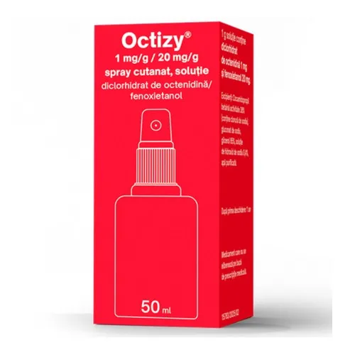 Spray antiseptic Octizy, 1 mg/g/20 mg/g, 50 ml, Egis Pharmaceuticals