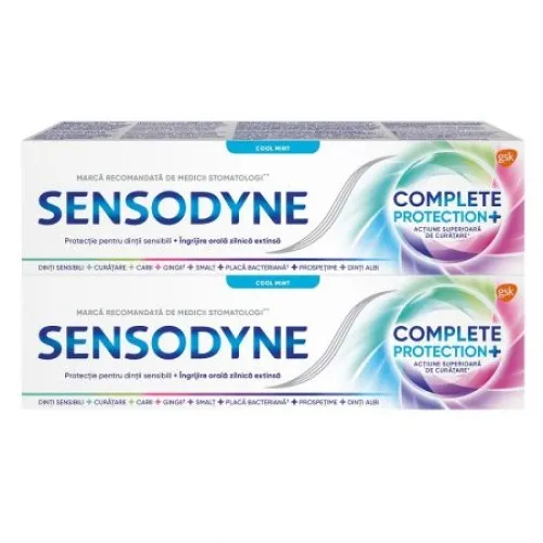 Pachet Pasta de dinti Complete Protection Sensodyne, 75+75 ml, Gsk