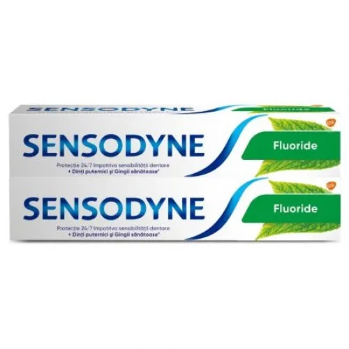 Pachet Pasta de dinti Fluoride Sensodyne, 100 ml + 100 ml, Gsk