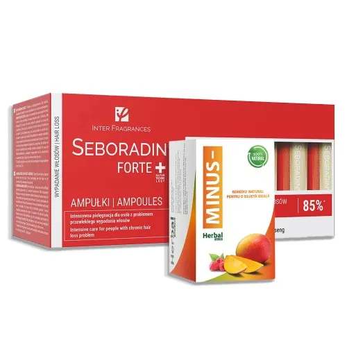 Pachet Promo Capsule pentru slabit Minus & Tratament fiole impotriva caderii parului Seboradin Forte, 14 fiole