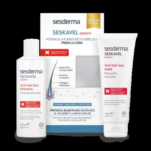 Pachet Sampon impotriva caderii parului Seskavel, 200 ml + Masca pentru par Seskavel, 200 ml, Sesderma
