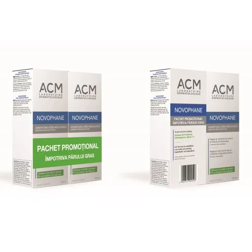 Pachet Sampon seboreglator Novophane, 2x200ml, ACM