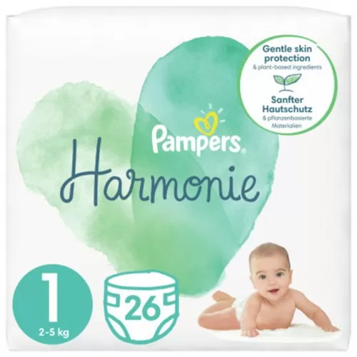 Scutece Pampers Harmonie Marimea 1, 2-5 kg, 26 bucati