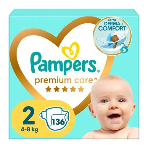 Pampers nr 2 Premium Care 4-8 kg, 136 buc