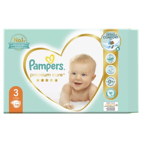 Scutece Pampers Premium Care Mega Box Marimea 3, 5-9 kg, 120 bucati
