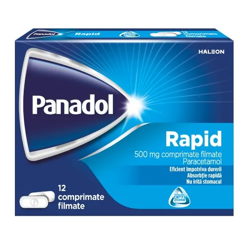 Panadol Rapid 500 mg, 12 comprimate, Haleon