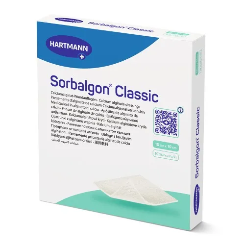 Pansament Sorbalgon Classic, 10 cm x 10 cm, 10 bucati, Hartmann