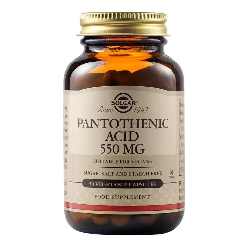 Pantothenic Acid Vit B5 550mg, 50 capsule, Solgar