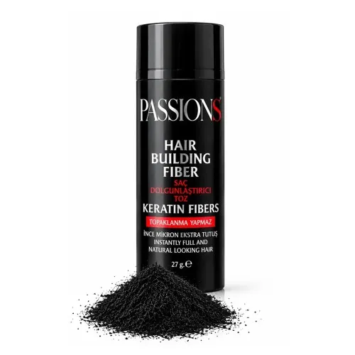 Passions Hair Building Fiber - Keratina pentru Par Negru, 27g - Romtox