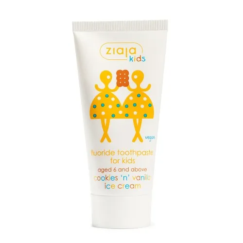 Pasta de dinti pentru copii cu aroma de prajituri si inghetata de vanilie, 50 ml, Ziaja