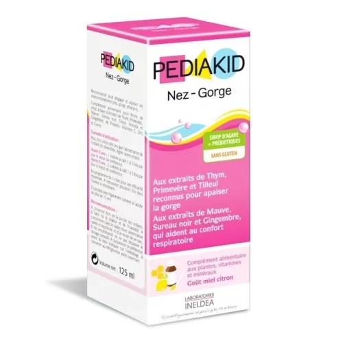 Sirop de miere si lamaie pentru raceala Nez-Gorge, 125 ml, Pediakid