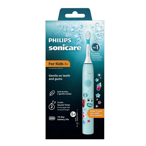 Periuta Electrica Kids Verde HX6500/23 + 2 Rezerve, Philips Sonicare