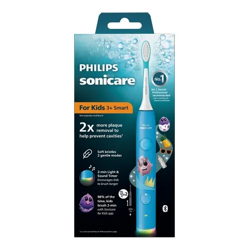 Periuta Electrica Kids Smart Bleu HX6600/12 + 2 Rezerve, Philips Sonicare