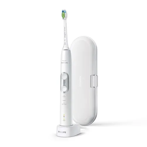 Periuta de Dinti Electrica ProtectiveClean 6100 Alb + Toc Transport Sonicare HX6877/28, Philips
