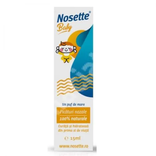 Picaturi nazale 100% naturale, Nosette Baby, 15 ml, Dr. Reddys