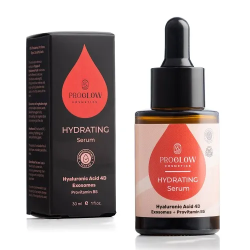 Ser hidratant cu 4 tipuri de Acid Hialuronic si Exozomi, 30ml, ProGlow