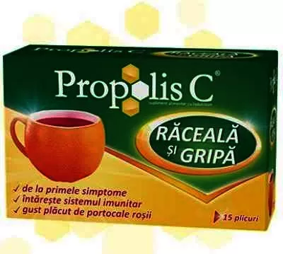 Propolis C Raceala si Gripa Portocale -plic x 15 - Fiterman